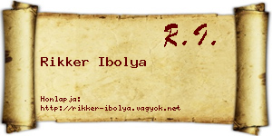Rikker Ibolya névjegykártya